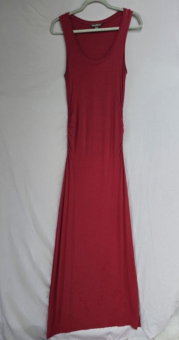 Tommy Bahama Dress Womens XS Red Scoop Neck Ruched Tank Maxi Jersey Casual